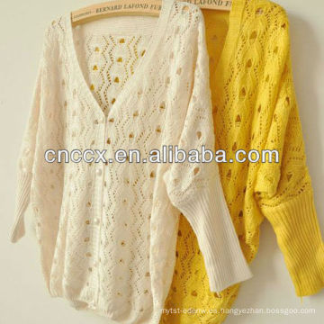 13SW5069 dolman manga V-forma punto cardigan suéter